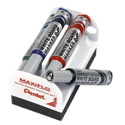 Tahvlimarker MAXIFLO MWL5M-4N markerit hoidjaga + vilt +magnet, ümar ots 6mm Pentel