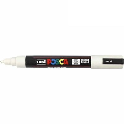 Marker Uni Posca PC5M white,1.8- 2.5mm