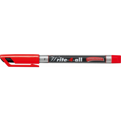 Marker 0.7mm F red permanent Stabilo Write-4-all