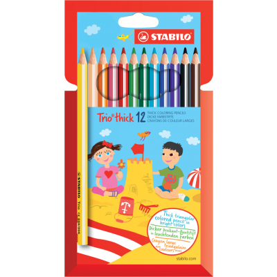 Coloring pencil Stabilo Trio, triangular, wallet of 12