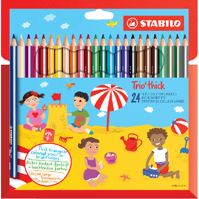 Coloring pencil Stabilo Trio, triangular, wallet of 24