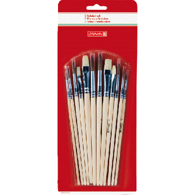 School brush set assorted 12 pcs