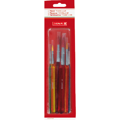 School brush set triangular 6pcs ass.