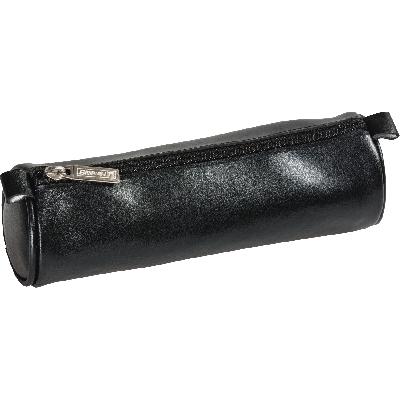 Cylinder case 22x8cm black leather