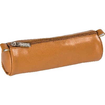 Cylinder case 22x8cm natural leather