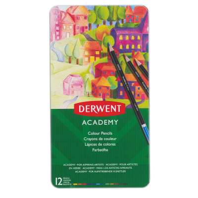 Värvipliiats Derwent Academy 12tk. metallkarbis
