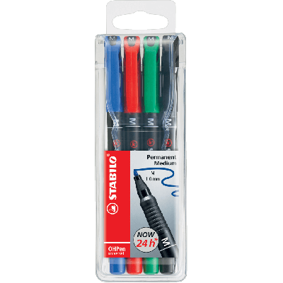 Film marker 1mm M 4-piece set, permanent OHPen Stabilo