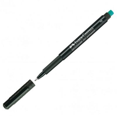 Film marker black F, Multimark permanent, Faber-Castell with eraser