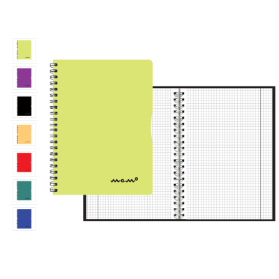 Memo A5 grid, 60sh, all cover colours