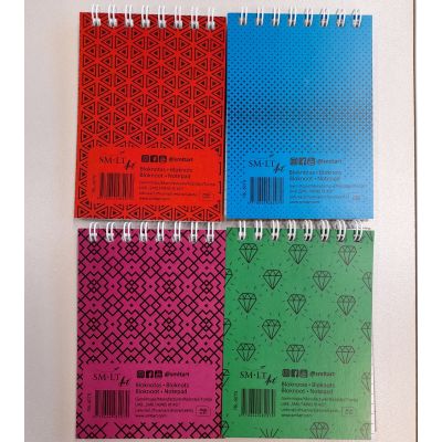 Notebook A7 50 pages spiral binding top 5x5 squares, SMLT
