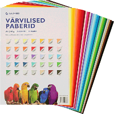 Värviline paber mix 35 lehte ja 35 värvi pakis , 80g
