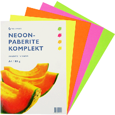 Neon paper set 20sheets(5x4colours) 80g