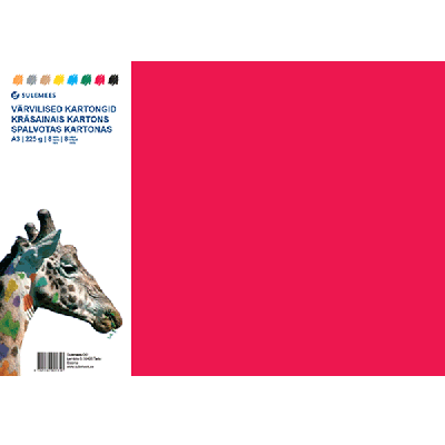 Värviline kartong A3 8lehte pakis, 225g