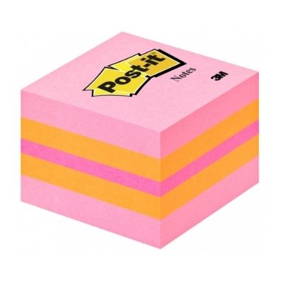 Notepad self-adhesive POST-IT 2051P mini cube, pink 51x51mm (cube 400l.)