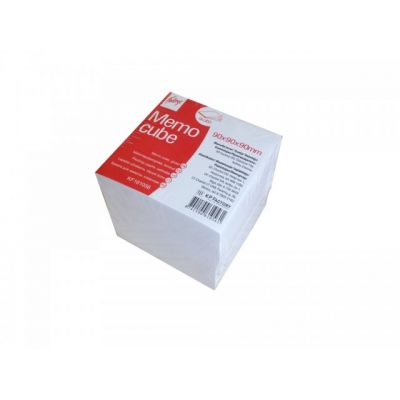 Memo cube  90x90x90mm/1000 sheets, blanco, glued 1 side