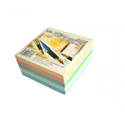 Notepad 9x9x5 cm, colored glued, 500 sheets