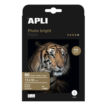 Fotopaber APLI 13x18cm Photo Bright 240g, 50 lehte pakis