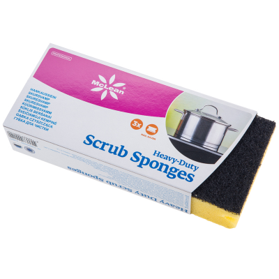 Scrubbing sponge MCLEAN Scrub Expert (extra strong) 9,5x7x4,5cm 3pcs / pack