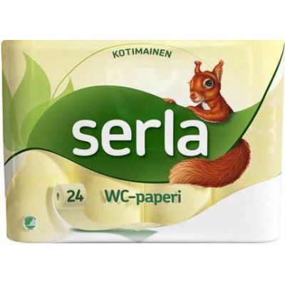 Toilet paper Serla Orava 3 ply yellow, 24 rolls / pack
