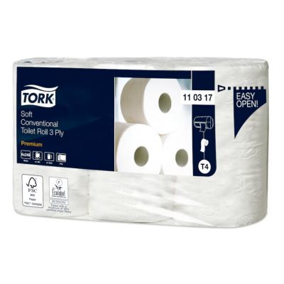 Tualettpaber Tork T4 3-kihiline, 6 rulli/pk