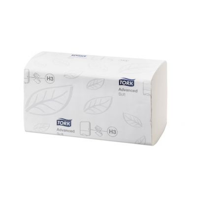 Lehträtik Tork H3 Singlefold pehme valge  2-kihiline, 250 lehte/pk (lehe mõõt 22,6x23cm)