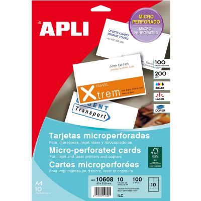 Business cards matt microperforated 200 g 10 sheets