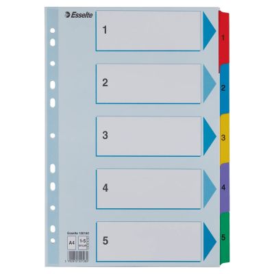 Index 1-5 Esselte Cardboard Mylar tabs A4