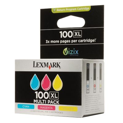 Tint Lexmark14N0850 No. 100XL - 3-pack High Yield - yellow, cyan, magenta Pro901/Pro705/S405/Pro805/S815/S305/Pro905/Pro205/S505/Pro704/S605
