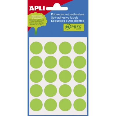 Green labels Ø 19,0 mm 100 pcs