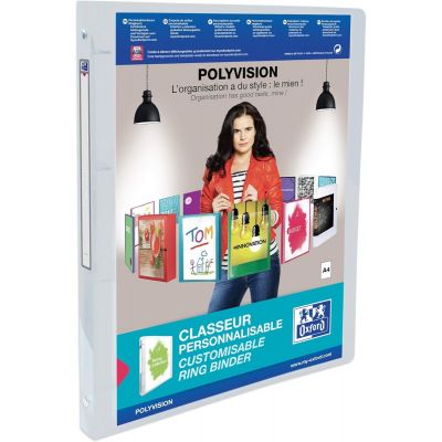POLYVISION RING BINDER 15 MM, TRANSPARANT, OXFORD