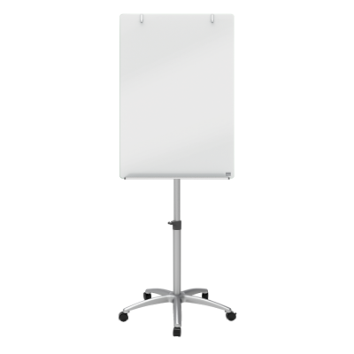 Loengutahvel NOBO Glass Mobile Easel Brilliant White, 700x1000mm, rattad, karastatud klaas