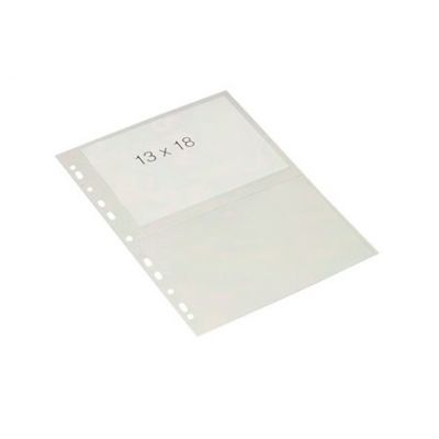Punched pocket for photos A4, 100 mic, glossy, for 4 photos 13x18 cm, pack of 10 pcs, Bantex