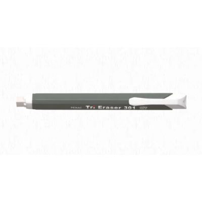 Tri Eraser, triangular pen-shape eraser, grey, Penac