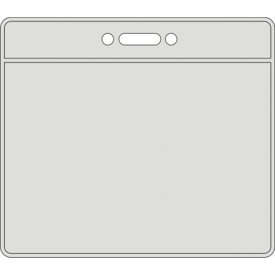 Card holder PVC pocket 67x98mm (90x103 outer dimension), transparent, horizontal, with hanging loop