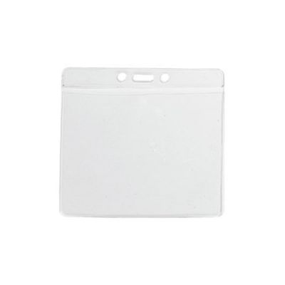 Card holder PVC pocket 90x110mm (120x115 outer dimension), transparent, horizontal, with hanging loop