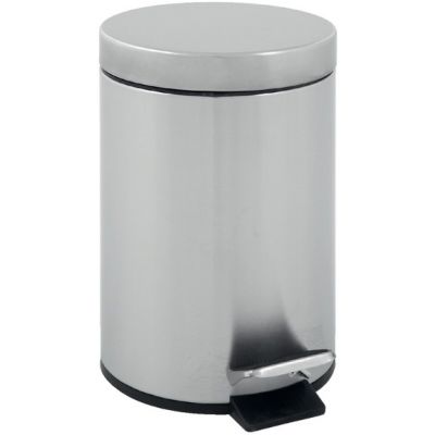 Trash can with pedal 5L / plastic content / MAT RVS matt stainless, K-28.4cm, D-20.3cm