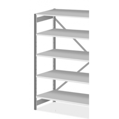 Metal storage shelf JO extension 2000x1000x400mm, 5 shelf plates / RAL7035 gray