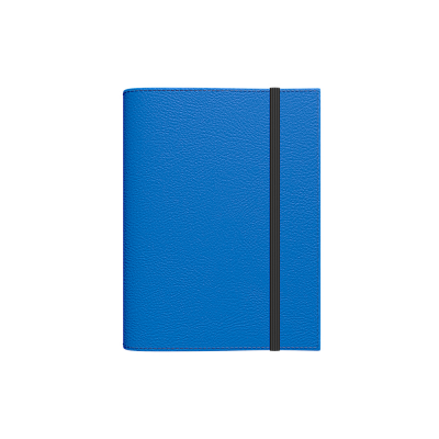 Book calendar MINISTER FLEX Week H blue, A5 spiral binding, rubber strap, weekly content, imitation leather cover