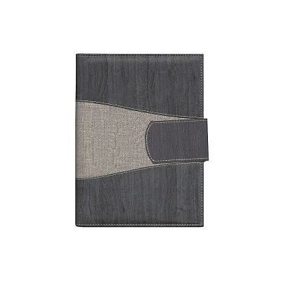 Raamatkalender MINISTER Exclusive Nädal H  must/linane, spiraalköide A5, kunstnahast kaantega, nädala sisu 2025a.