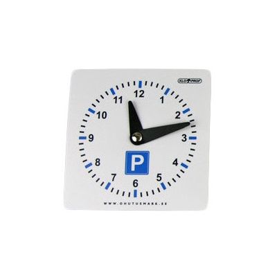 Parking clock, with watches, made of durable polypropylene (PP) plastic. Size 10x10cm