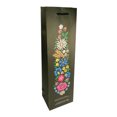 Gift bag for abottle Muhu embroidery 120x390x90mm