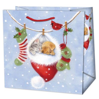 Gift bag 15x6x14,5cm Winter Rhombuses / Animal children / Winter stripes