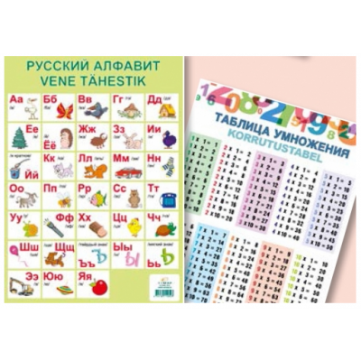 Study card Russian alphabet / multiplication A4