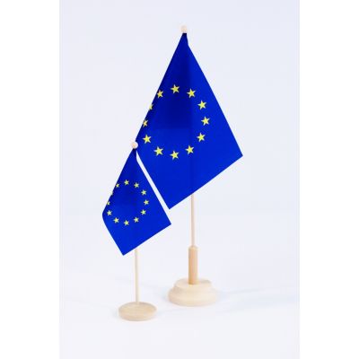Table flag on  wooden base 43cm EU