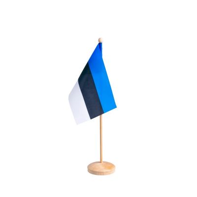 Table flag on wood base 28cm, Estonia