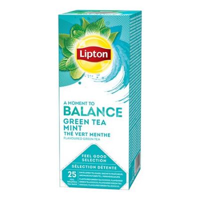 Green tea Lipton Green Mint 1.6g * 25 pcs / pack (foil envelope)