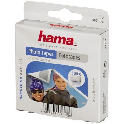 Fototeip Hama kahepoolne, iseliimuv, pakis 500tk, tüki mõõt 12x13mm fotokleepsud