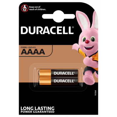 Battery Duracell MX2500 AAAA 1.5V Alkaline pack (pack of 2) (AAAA-size, MX2500, 25A, MN2500, E96)