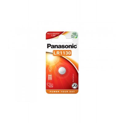 Patarei Panasonic LR1130L/1B 189 V10GA LR54, 1,5V 65mAh, h3.1mm D11.6mm 1 patarei (AG10, 189, LR1130, L1131, G10, V10GA)