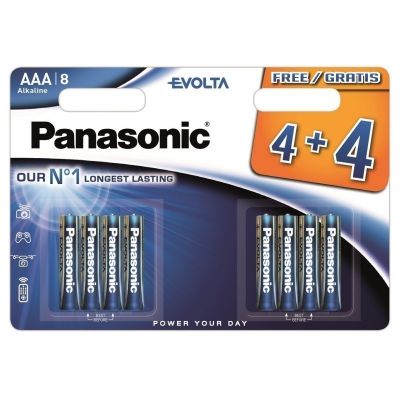 Patareid Panasonic EVOLTA AAA LR03, 8 patareid